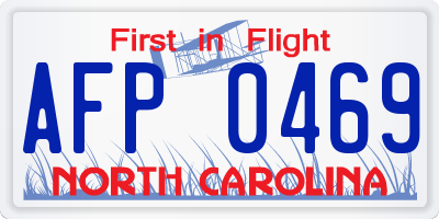NC license plate AFP0469