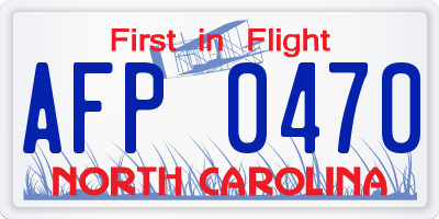 NC license plate AFP0470