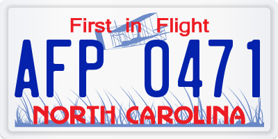 NC license plate AFP0471