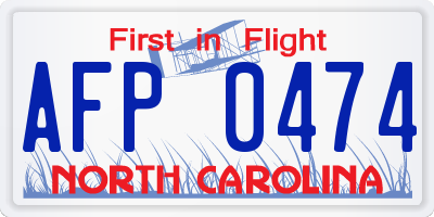 NC license plate AFP0474
