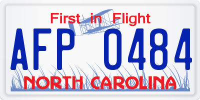 NC license plate AFP0484