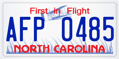 NC license plate AFP0485