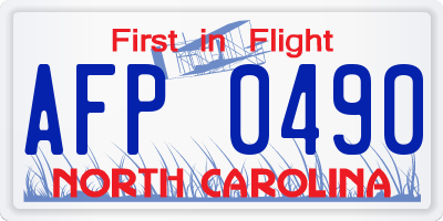 NC license plate AFP0490