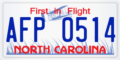 NC license plate AFP0514