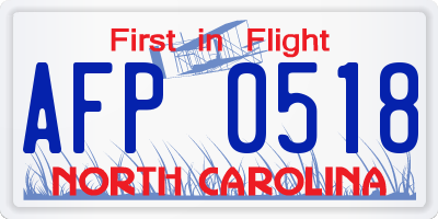 NC license plate AFP0518