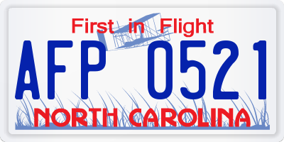 NC license plate AFP0521
