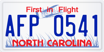 NC license plate AFP0541