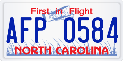 NC license plate AFP0584