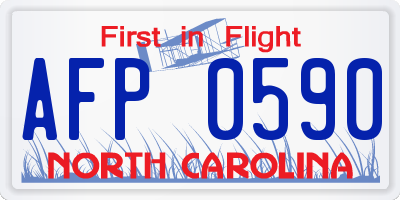 NC license plate AFP0590