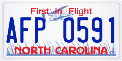 NC license plate AFP0591