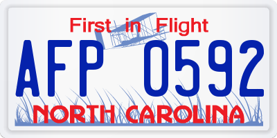 NC license plate AFP0592