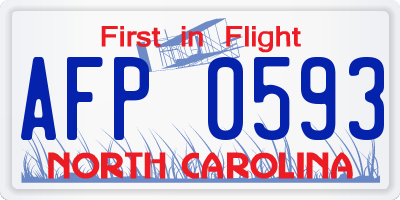 NC license plate AFP0593