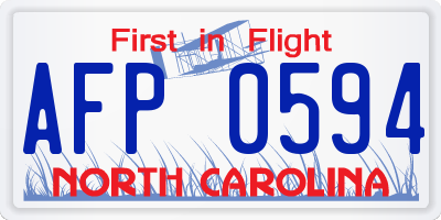 NC license plate AFP0594