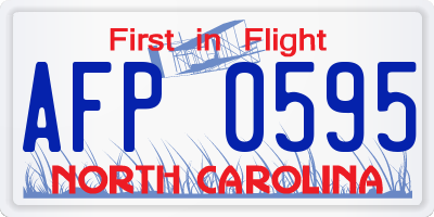 NC license plate AFP0595