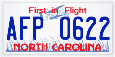 NC license plate AFP0622