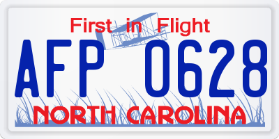 NC license plate AFP0628
