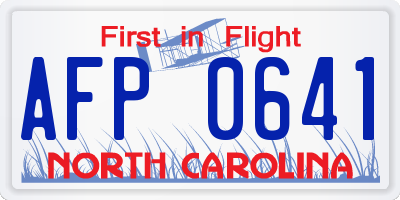 NC license plate AFP0641