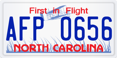 NC license plate AFP0656