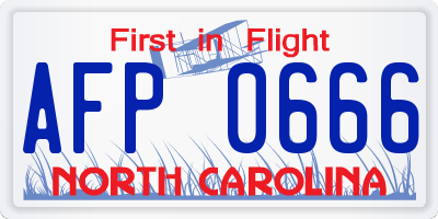 NC license plate AFP0666