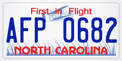 NC license plate AFP0682
