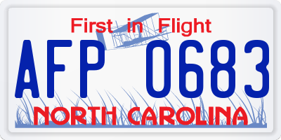 NC license plate AFP0683