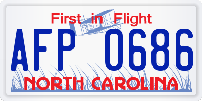 NC license plate AFP0686