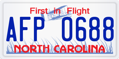NC license plate AFP0688
