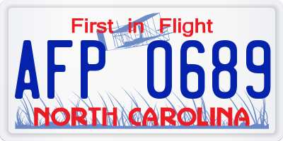 NC license plate AFP0689