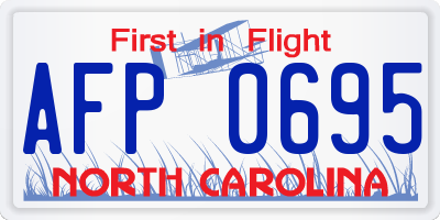 NC license plate AFP0695