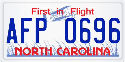 NC license plate AFP0696