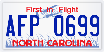 NC license plate AFP0699