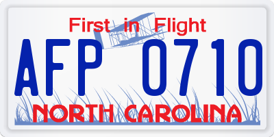 NC license plate AFP0710