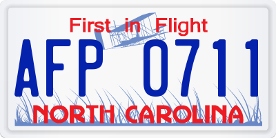 NC license plate AFP0711