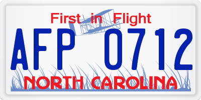NC license plate AFP0712