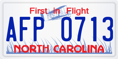 NC license plate AFP0713