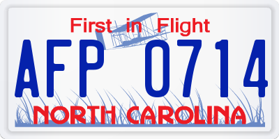 NC license plate AFP0714