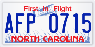 NC license plate AFP0715