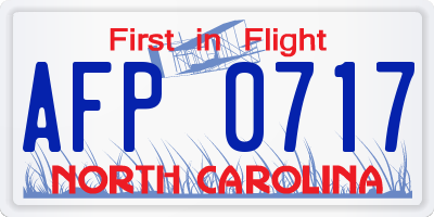 NC license plate AFP0717
