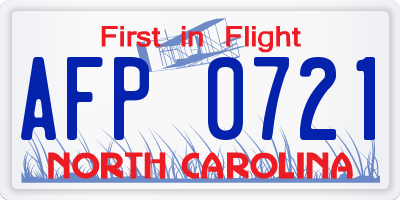 NC license plate AFP0721