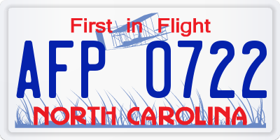 NC license plate AFP0722