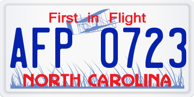 NC license plate AFP0723
