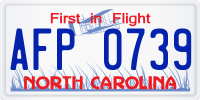 NC license plate AFP0739