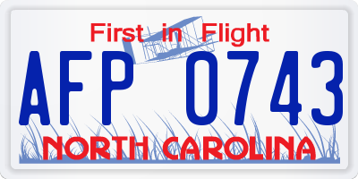 NC license plate AFP0743