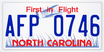 NC license plate AFP0746