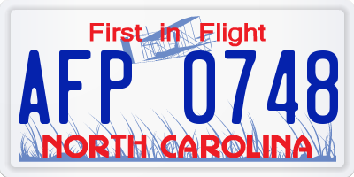 NC license plate AFP0748