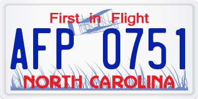 NC license plate AFP0751