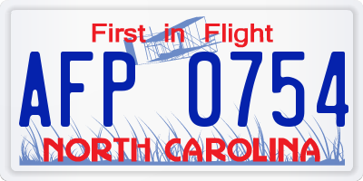 NC license plate AFP0754