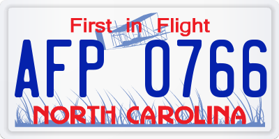 NC license plate AFP0766