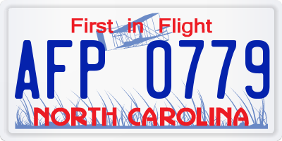 NC license plate AFP0779