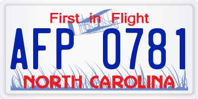 NC license plate AFP0781